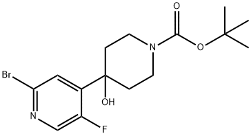 tert-butyl 4-(2-bromo-5-fluoropyridin-4-yl)-4-hydroxypiperidine-1-carboxylate Structure