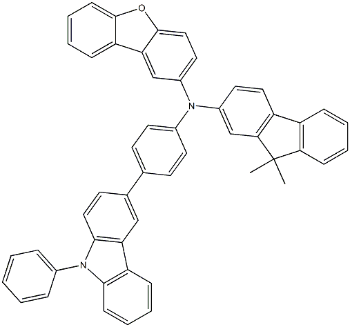 N-(9,9-dimethyl-9H-fluoren-2-yl)-N-(4-(9-phenyl-9H-carbazol-3-yl)phenyl)dibenzo[b,d]furan-2-amine Structure