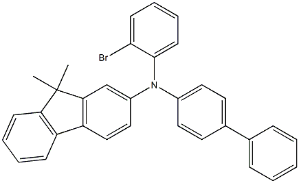 N-[1,1`-联苯]-4-基-N-(2-溴苯肼)-9,9-二甲基-9H-芴-2-胺, , 结构式