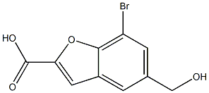 7-溴-5-(羟甲基)苯并呋喃-2-羧酸 结构式