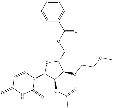 2'-O-Acetyl-5'-O-benzoyl-3'-O-(2-methoxyethyl)uridine Structure
