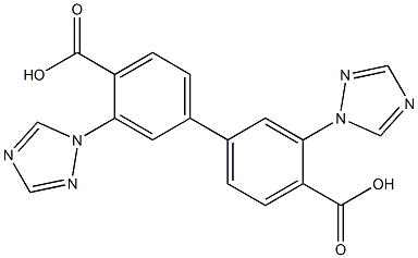 3,3'-二(1H-1,2,4-三唑-1-基)-[1,1'-联苯]-4,4'-二羧酸,,结构式