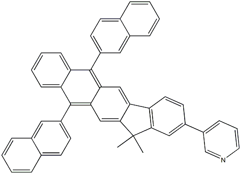 3-(13,13-dimethyl-6,11-di(naphthalen-2-yl)-13H-indeno[1,2-b]anthracen-2-yl)pyridine Structure