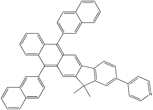 4-(13,13-dimethyl-6,11-di(naphthalen-2-yl)-13H-indeno[1,2-b]anthracen-2-yl)pyridine Structure