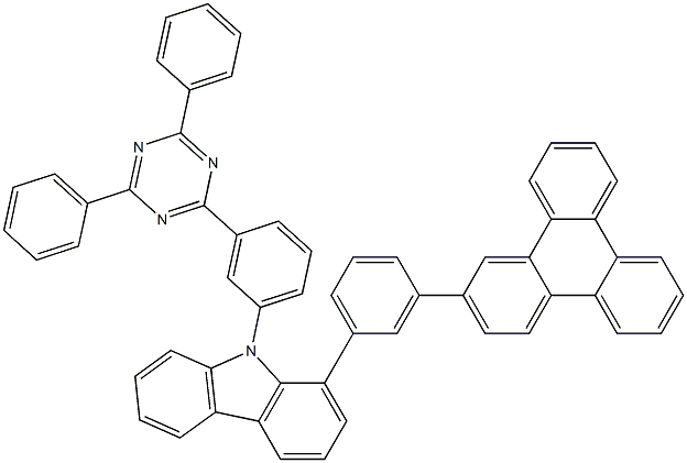 9-(3-(4,6-diphenyl-1,3,5-triazin-2-yl)phenyl)-1-(3-(triphenylen-2-yl)phenyl)-9H-carbazole Structure