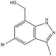 (5-Bromo-3-iodo-1H-indazol-7-yl)-methanol Struktur