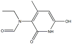 N-乙基-3-甲酰氨基-4-甲基-6-羟基-2-吡啶酮 结构式