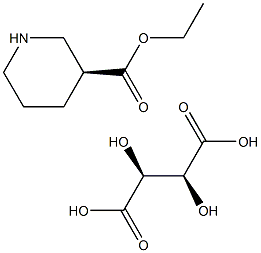 3-S-哌啶甲酸乙酯-D-(-)酒石酸盐, , 结构式
