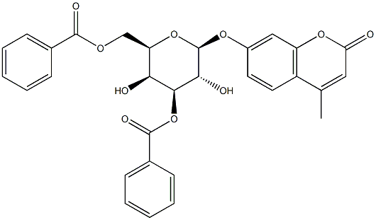 4-Methylumbelliferyl 3,6-Di-O-benzoyl-b-D-galactopyranoside Structure