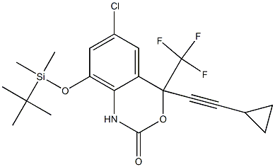 6-Chloro-8-(tert-butyldimethylsilyloxy)-4-(cyclopropylethynyl)-1,4-dihydro-4-(trifluoromethyl)-2H-3,1-benzoxazin-2-one Structure