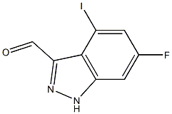4-IODO-6-FLUOROINDAZOLE-3-CARBOXYALDEHYDE Struktur