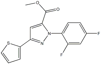 methyl 1-(2,4-difluorophenyl)-3-(thiophen-2-yl)-1H-pyrazole-5-carboxylate Structure