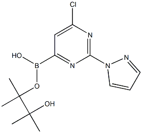 2-(1H-PYRAZOL-1-YL)-6-CHLOROPYRIMIDINE-4-BORONIC ACID PINACOL ESTER Structure