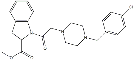 1-{2-[4-(4-CHLORO-BENZYL)-PIPERAZIN-1-YL]-ACETYL}-2,3-DIHYDRO-1H-INDOLE-2-CARBOXYLIC ACID METHYL ESTER Structure