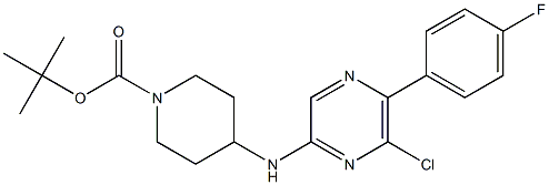 4-[6-CHLORO-5-(4-FLUORO-PHENYL)-PYRAZIN-2-YLAMINO]-PIPERIDINE-1-CARBOXYLIC ACID TERT-BUTYL ESTER 结构式