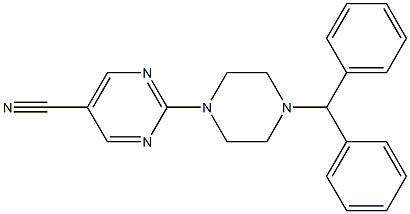 2-(4-benzhydrylpiperazino)-5-pyrimidinecarbonitrile
