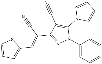 3-[1-cyano-2-(2-thienyl)vinyl]-1-phenyl-5-(1H-pyrrol-1-yl)-1H-pyrazole-4-carbonitrile Structure