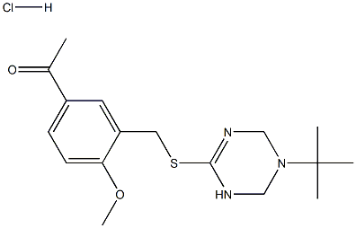 1-[3-({[5-(tert-butyl)-1,4,5,6-tetrahydro-1,3,5-triazin-2-yl]thio}methyl)-4-methoxyphenyl]ethan-1-one hydrochloride