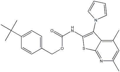 4-(tert-butyl)benzyl N-[4,6-dimethyl-3-(1H-pyrrol-1-yl)thieno[2,3-b]pyridin-2-yl]carbamate|