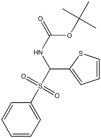 tert-butyl N-[(phenylsulfonyl)(2-thienyl)methyl]carbamate Struktur