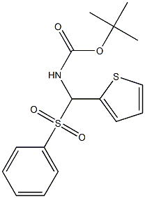 tert-butyl N-[(phenylsulfonyl)(2-thienyl)methyl]carbamate Structure