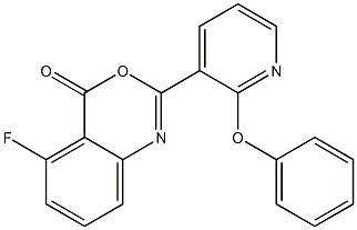 5-fluoro-2-(2-phenoxy-3-pyridyl)-4H-3,1-benzoxazin-4-one Struktur