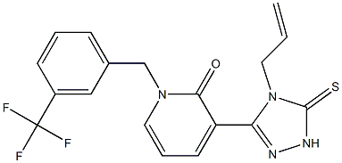 3-(4-allyl-5-thioxo-4,5-dihydro-1H-1,2,4-triazol-3-yl)-1-[3-(trifluoromethyl)benzyl]-2(1H)-pyridinone Struktur