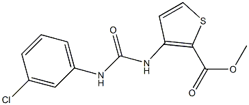 methyl 3-{[(3-chloroanilino)carbonyl]amino}thiophene-2-carboxylate Struktur