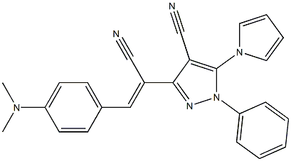 3-{1-cyano-2-[4-(dimethylamino)phenyl]vinyl}-1-phenyl-5-(1H-pyrrol-1-yl)-1H-pyrazole-4-carbonitrile Structure