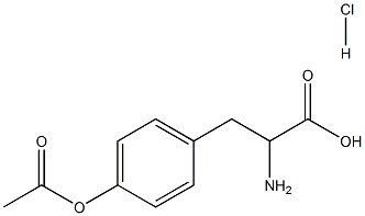 3-[4-(acetyloxy)phenyl]-2-aminopropanoic acid hydrochloride Structure