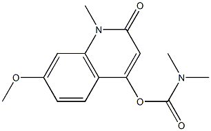 7-methoxy-1-methyl-2-oxo-1,2-dihydroquinolin-4-yl N,N-dimethylcarbamate Struktur