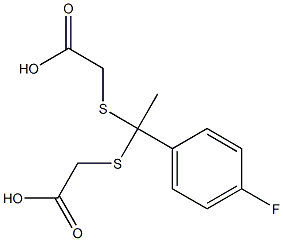 2-{[1-[(carboxymethyl)thio]-1-(4-fluorophenyl)ethyl]thio}acetic acid Struktur