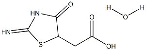 2-(2-imino-4-oxo-1,3-thiazolan-5-yl)acetic acid hydrate Struktur