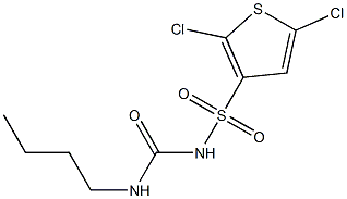 3-({[(butylamino)carbonyl]amino}sulfonyl)-2,5-dichlorothiophene Structure
