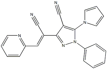 3-[1-cyano-2-(2-pyridyl)vinyl]-1-phenyl-5-(1H-pyrrol-1-yl)-1H-pyrazole-4-carbonitrile Structure
