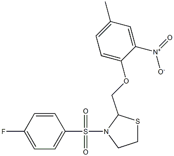 3-[(4-fluorophenyl)sulfonyl]-2-[(4-methyl-2-nitrophenoxy)methyl]-1,3-thiazolane