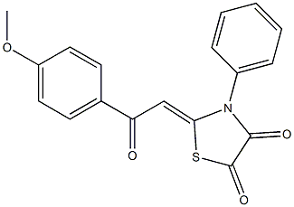 2-[2-(4-methoxyphenyl)-2-oxoethylidene]-3-phenyl-1,3-thiazolane-4,5-dione Struktur