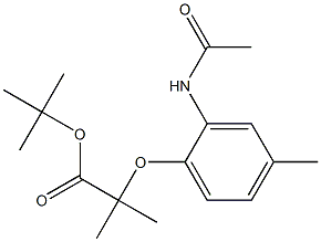 tert-butyl 2-[2-(acetylamino)-4-methylphenoxy]-2-methylpropanoate Struktur
