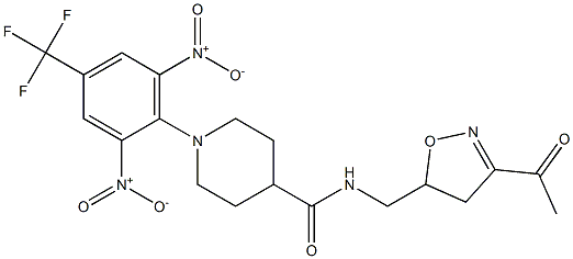 N-[(3-acetyl-4,5-dihydro-5-isoxazolyl)methyl]-1-[2,6-dinitro-4-(trifluoromethyl)phenyl]-4-piperidinecarboxamide Structure