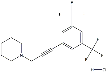 1-{3-[3,5-di(trifluoromethyl)phenyl]prop-2-ynyl}piperidine hydrochloride Structure