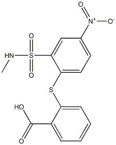 2-({2-[(methylamino)sulfonyl]-4-nitrophenyl}thio)benzoic acid Structure