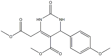 methyl 6-(2-methoxy-2-oxoethyl)-4-(4-methoxyphenyl)-2-oxo-1,2,3,4-tetrahydro-5-pyrimidinecarboxylate Struktur