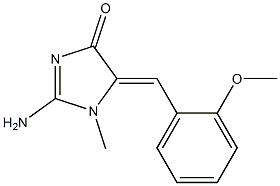 2-amino-5-[(Z)-(2-methoxyphenyl)methylidene]-1-methyl-1H-imidazol-4-one Struktur