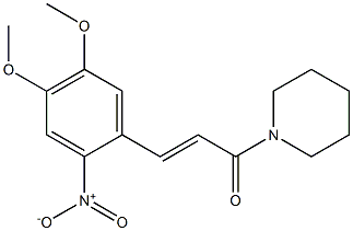 (E)-3-(4,5-dimethoxy-2-nitrophenyl)-1-piperidino-2-propen-1-one Struktur