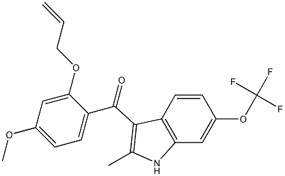 (2-(allyloxy)-4-methoxyphenyl)(2-methyl-6-(trifluoromethoxy)- 1H-indol-3-yl)methanone Structure