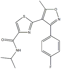 2-(3-(4-fluorophenyl)-5-methylisoxazol-4-yl)-N-isopropylthiazole-4-carboxamide Struktur
