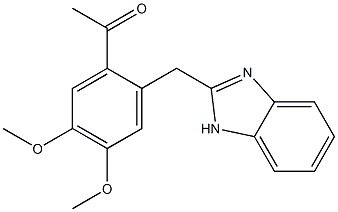 1-[2-(1H-Benzimidazol-2-ylmethyl)-4,5-dimethoxyphenyl]ethanone Struktur