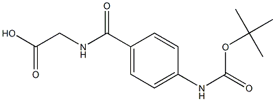 ({4-[(tert-butoxycarbonyl)amino]benzoyl}amino)acetic acid Struktur