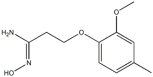 (1Z)-N'-hydroxy-3-(2-methoxy-4-methylphenoxy)propanimidamide 化学構造式