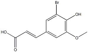 (2E)-3-(3-bromo-4-hydroxy-5-methoxyphenyl)prop-2-enoic acid Struktur